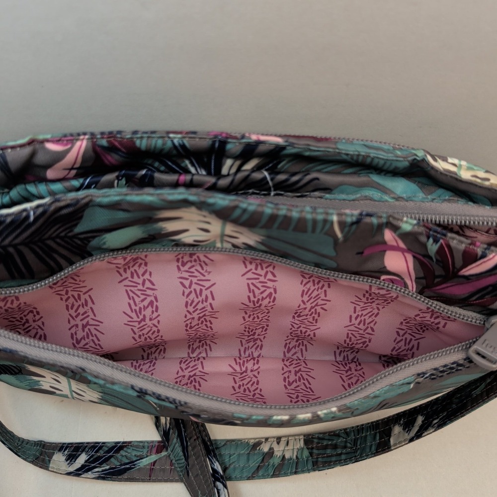 Lug Mambo Crossbody Bag Tropical Leaf Teal Grey - Picture 12 of 16